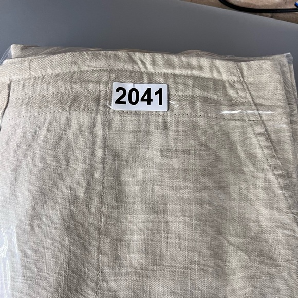 Talbots Linen Embroidered Capri Pants Womens 12 Wide  Leg Floral Soft Cute 2041 - Picture 10 of 10